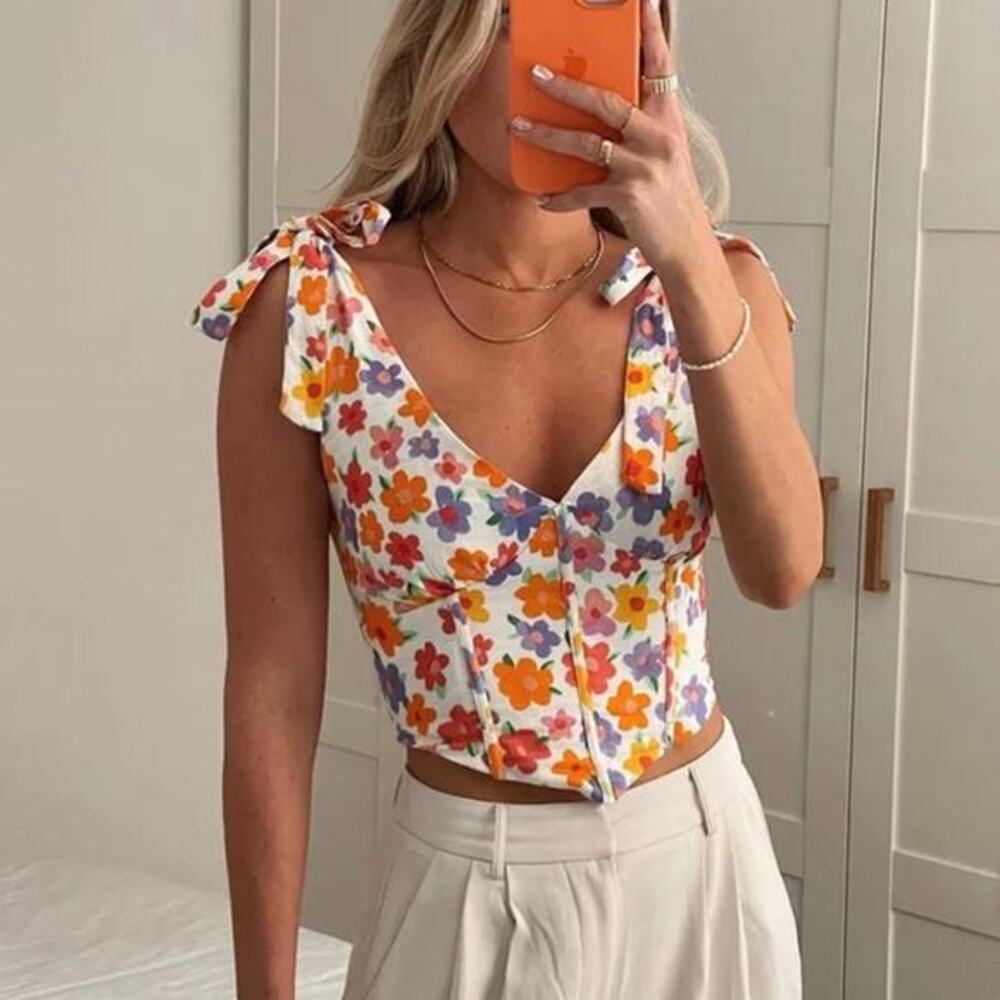BOUTIQUE Floral Corset Tank